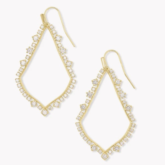 NWT retails $90 Kendra Scott Sophee crystal drop earrings in gold - Picture 1 of 3